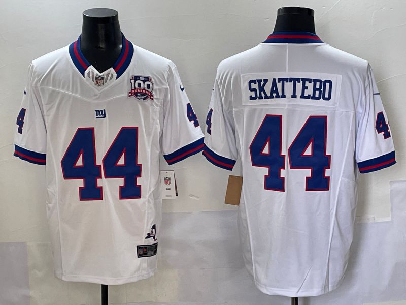 Men 2025 New York Giants #44 Skattebo White Throwback Three generations Nike Limited NFL Jersey style 18->new york giants->NFL Jersey